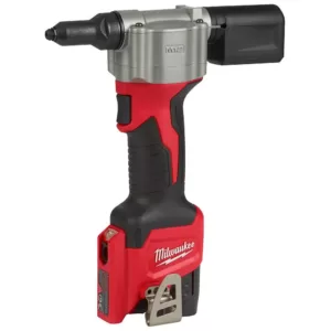 Milwaukee M12 12-Volt Lithium-Ion Cordless Rivet Tool Kit with (2) 1.5Ah Batteries, Charger and 1000 Lumens M12 Flood Light