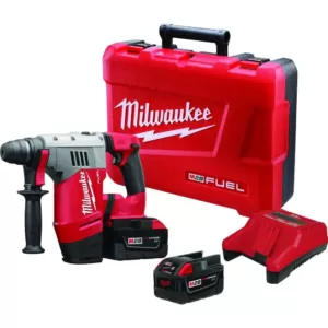 Milwaukee M28 FUEL 28-Volt Lithium-Ion Brushless 1-1/8 in. SDS Plus Rotary Hammer w/ Dust Extractor Kit w/(2) 3.0Ah Batteries