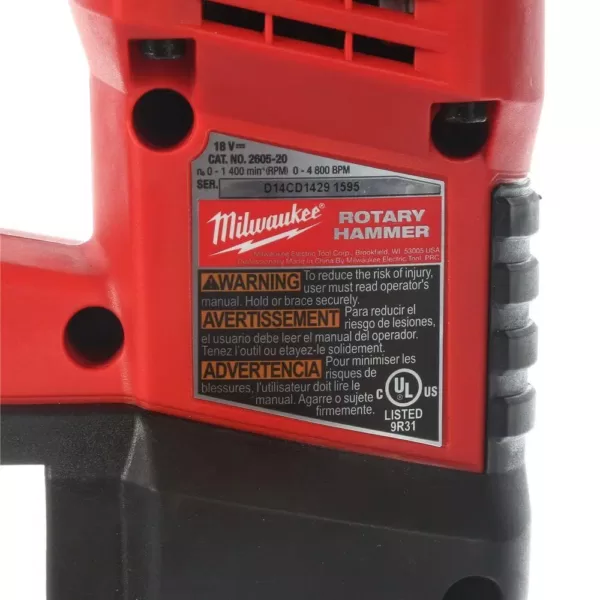 Milwaukee M18 18-Volt Lithium-Ion Cordless 7/8 in. SDS-Plus Rotary Hammer (Tool-Only)