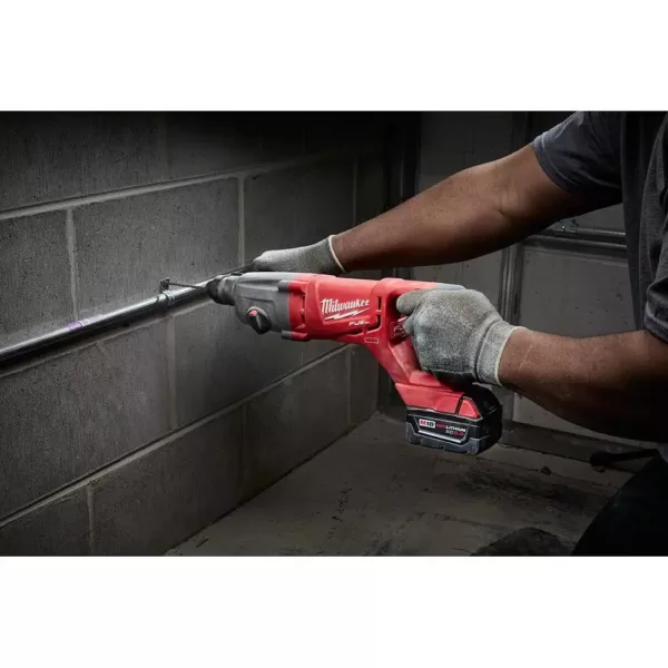 Milwaukee M18 FUEL 18-Volt Lithium-Ion Brushless Cordless 1 in. SDS-Plus D-Handle Rotary Hammer Kit W/(2) 9.0Ah Batteries