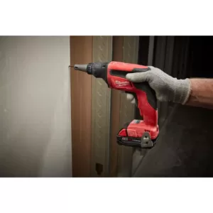 Milwaukee M18 FUEL 18-Volt Lithium-Ion Brushless Cordless Compact Drywall Screw Gun Kit w/(2) 2.0Ah Batteries, Charger, Tool Bag