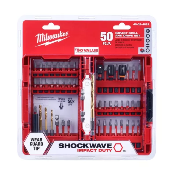 Milwaukee Shockwave Impact Duty Driver Steel Bit Set (50-Piece)