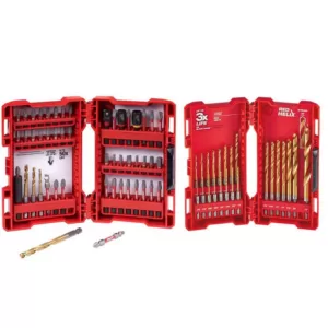 Milwaukee SHOCKWAVE Impact Duty Driver Steel Bit Set and SHOCKWAVE Impact Duty Titanium Drill Bit Set (73-Piece)