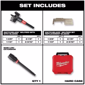 Milwaukee SHOCKWAVE Impact Duty Driver Steel Bit Set with Selfeed Bits, Carbide Hole Saw, Reciprocating Saw Blade (78-Piece)