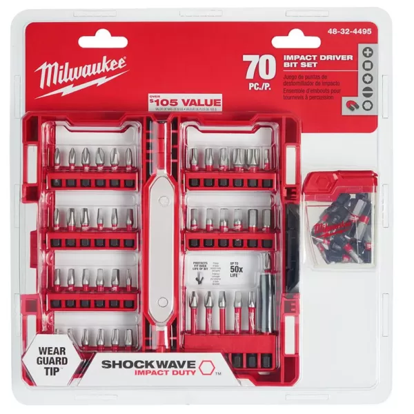 Milwaukee SHOCKWAVE Impact Duty Steel Driver Bit Set (70-Piece)