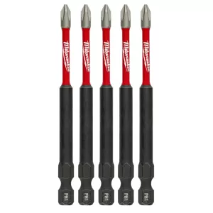 Milwaukee SHOCKWAVE Philips #1 3.5 in. Impact Duty Steel Screwdriver Bit (5-Pack)