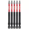 Milwaukee SHOCKWAVE Square #2 3.5 in. Impact Duty Steel Screwdriver Bit (5-Pack)