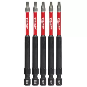 Milwaukee SHOCKWAVE Square #2 3.5 in. Impact Duty Steel Screwdriver Bit (5-Pack)