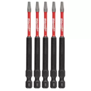 Milwaukee SHOCKWAVE Square #1 3.5 in. Impact Duty Steel Screwdriver Bit (5-Pack)