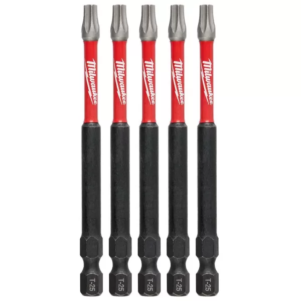 Milwaukee SHOCKWAVE Torx #25 3.5 in. Impact Duty Steel Screwdriver Bit (5-Pack)