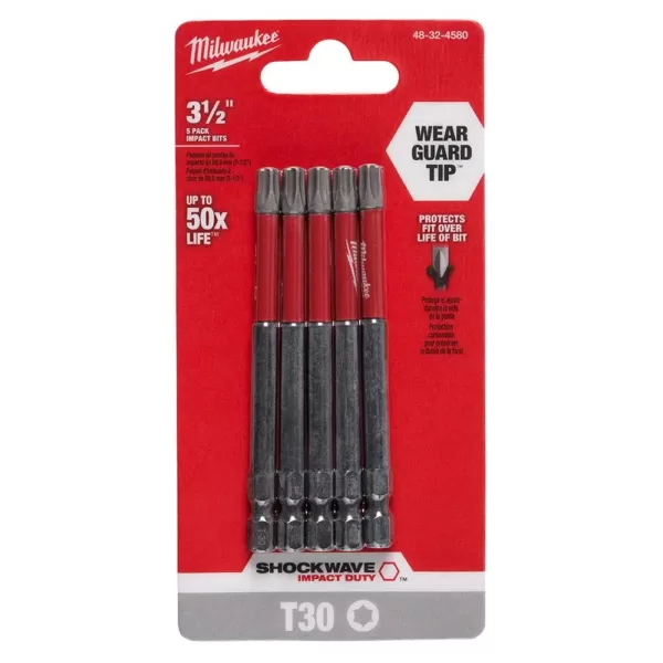 Milwaukee SHOCKWAVE Torx #30 3.5 in. Impact Duty Steel Screwdriver Bit (5-Pack)