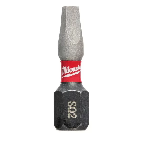 Milwaukee 1 in. #2 Square Recess Shockwave Impact Duty Steel Insert Bits (5-Pack)