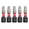 Milwaukee 1 in. #2 Square Recess Shockwave Impact Duty Steel Insert Bits (5-Pack)