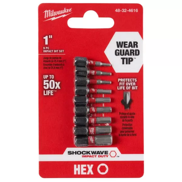 Milwaukee Shockwave Impact Duty Hex Bit Set (9-Piece)