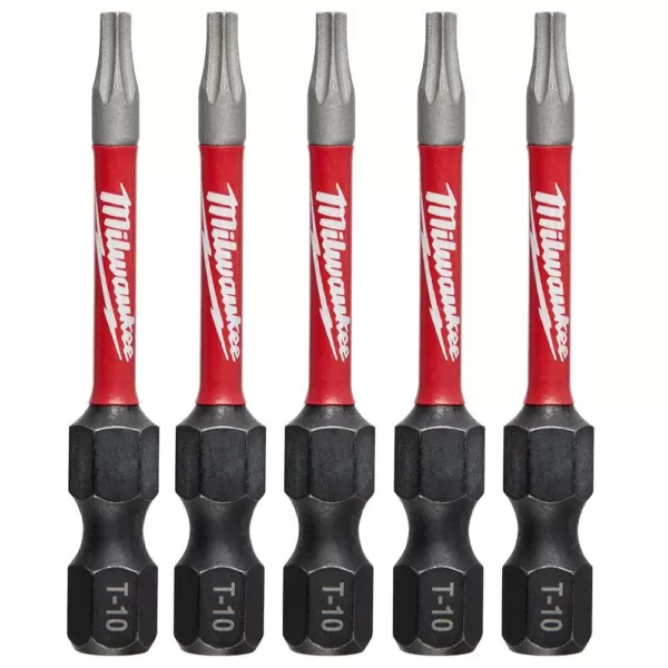 Milwaukee SHOCKWAVE Torx #10 2 in. Impact Duty Steel Screwdriver Bit (5-Pack)