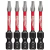 Milwaukee SHOCKWAVE Torx #15 2 in. Impact Duty Steel Screwdriver Bit (5-Pack)