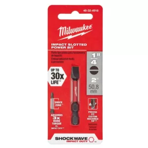 Milwaukee Shockwave Impact Duty 2 in. x 1/4 in. Slotted Power Bit