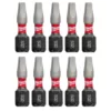 Milwaukee #2 Square Recess 1 in. Shockwave Impact Duty Steel Insert Bits (10-Pack)