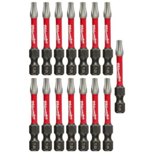 Milwaukee SHOCKWAVE Torx #25 2 in. Impact Duty Steel Screwdriver Bit (15-Pack)