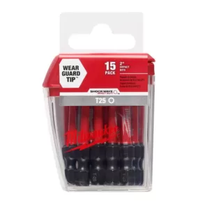 Milwaukee SHOCKWAVE Torx #25 2 in. Impact Duty Steel Screwdriver Bit (15-Pack)