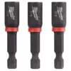 Milwaukee 1/4 in. x 1-7/8 in. Shockwave Magnetic Nut Driver Bit (3-Pack)