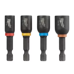 Milwaukee 1-7/8 in. Steel Shockwave Impact Duty Magnetic Nut Driver Set (4-Piece)