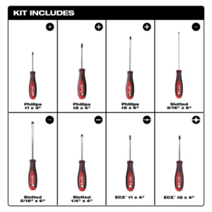 Milwaukee Screwdriver Set with ECX (8-Piece)