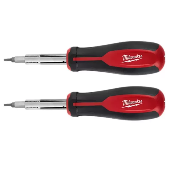 Milwaukee 11-in-1 Multi-Tip Screwdriver with Square Drive Bits (2-Pack)