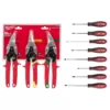 Milwaukee Straight-Cut Offset Aviation Snip (3-Pack) with Screwdriver Set (8-Piece)