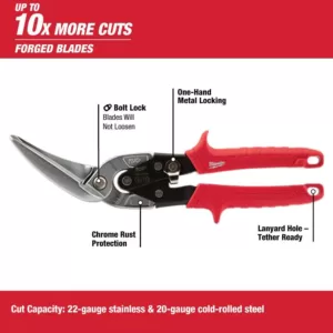 Milwaukee 11 in. Long Left-Cut Offset Snips