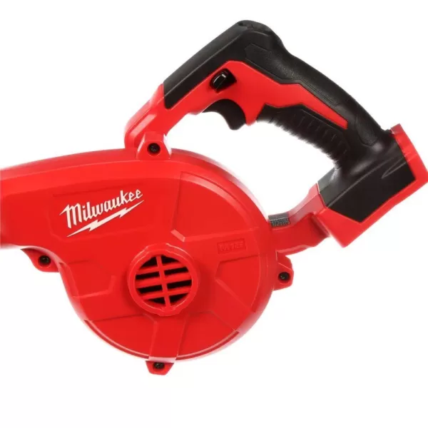 Milwaukee M18 18-Volt Lithium-Ion Cordless Compact Blower with INKZALL Black Fine Point Jobsite Marker