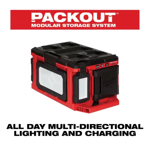 Milwaukee M18 18-Volt Lithium-Ion Cordless PACKOUT 3000 Lumens LED Light with Built-In Charger