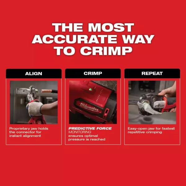 Milwaukee M18 18-Volt Lithium-Ion Cordless FORCE LOGIC 600 MCM Crimper Kit with #8 350 MCM Al Dies 350 MCM Al