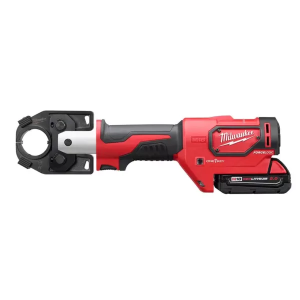 Milwaukee M18 18-Volt Lithium-Ion Cordless FORCE LOGIC 600 MCM Crimper Kit with 750 MCM Cu/1000 MCM Al Cable Cutting Jaw