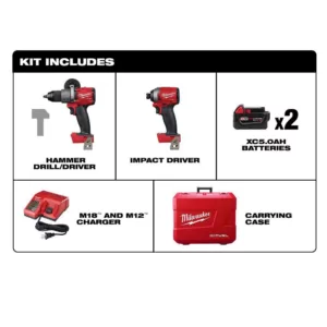 Milwaukee M18 18-Volt Lithium-Ion Cordless FORCE LOGIC 750 MCM Crimper Kit with EXACT #6 750 MCM Al Dies and M18 FUEL Combo Kit