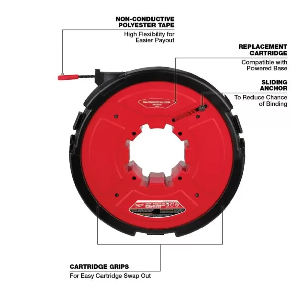 Milwaukee M18 FUEL Angler 100 ft. Non-Conductive Polyester Pulling Fish Tape Drum