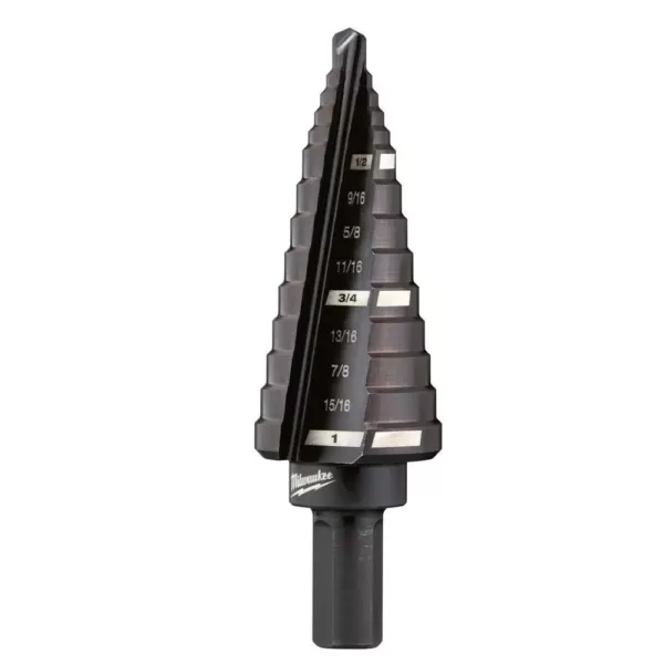 Milwaukee 1/2 in. - 1 in. x 1/16 in. #8 Step Black Oxide Drill Bit