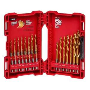 Milwaukee Black Oxide Step Drill Bit Set with Titanium Drill Bit Set (29-Piece)