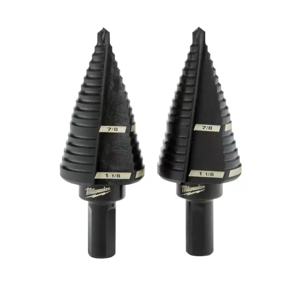 Milwaukee #9 x 7/8 in. and 1-1/8 in. Black Oxide Step Drill Bit (2-Pack)