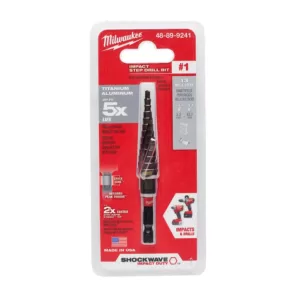 Milwaukee SHOCKWAVE 1/8 in. x 1/2 in. x 1/16 in. #1 Impact-Duty Titanium Step Bit