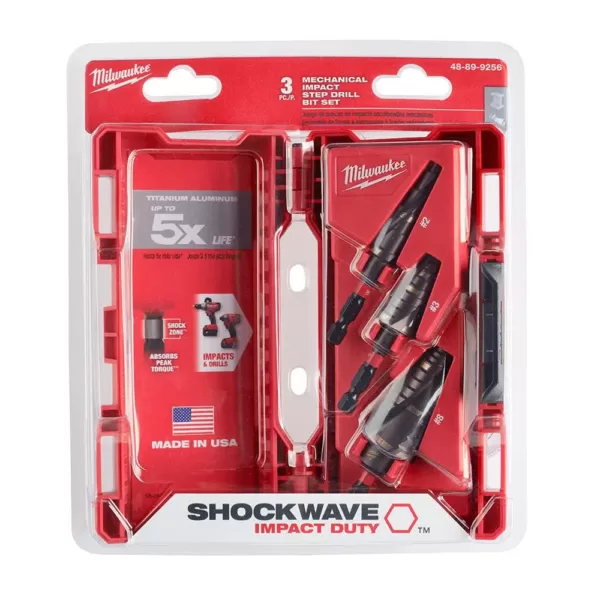 Milwaukee SHOCKWAVE Impact Duty Titanium Step Bit Kit (3-Piece)