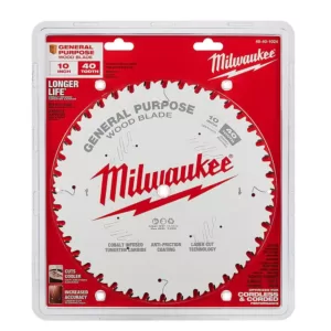 Milwaukee 10 in. x 40-Tooth General Purpose Circular Saw Blade