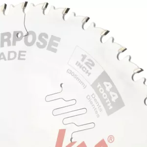 Milwaukee 12 in. x 44-Tooth General Purpose Circular Saw Blade