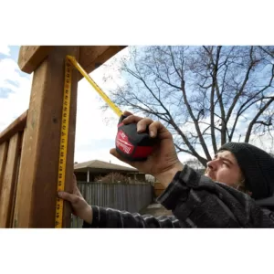 Milwaukee 25 ft. x 1.3 in. W Blade Tape Measure with 14 ft. Standout with Fastback Compact Folding Utility Knife