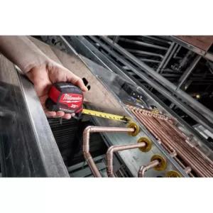 Milwaukee 25 ft. x 1.3 in. W Blade Magnetic Tape Measure with 14 ft. Standout with Fastback Compact Folding Utility Knife