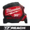 Milwaukee 30 ft. x 1.3 in. Wide Blade Tape Measure with 17 ft. Reach