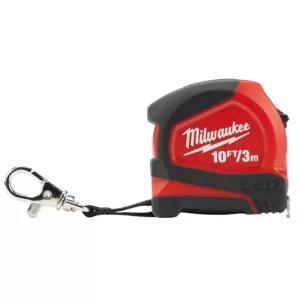 Milwaukee 10 ft. Keychain Tape Measure with LED Light