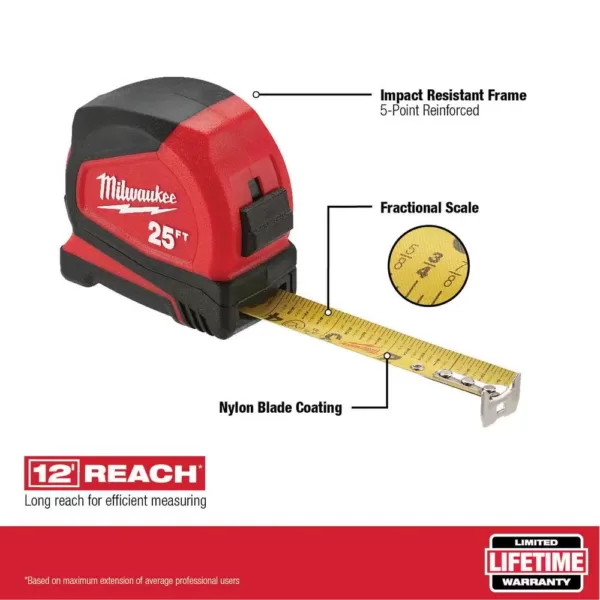 Milwaukee 25 ft. Compact Tape Measure