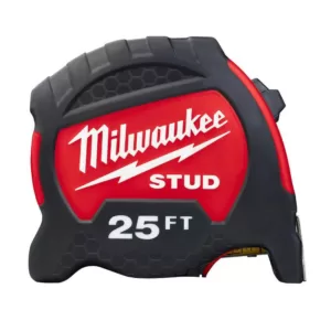 Milwaukee 25 ft. x 1.3 in. Gen II STUD Tape Measure with 17 ft. Reach