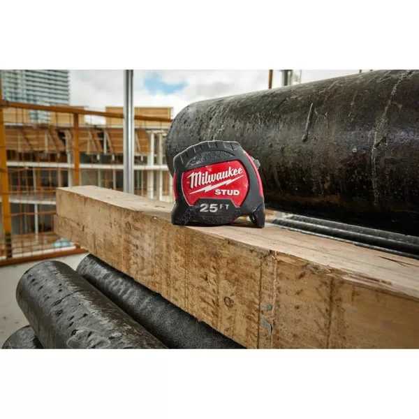 Milwaukee 25 ft. x 1.3 in. Gen II STUD Tape Measure with 14 ft. Standout and 4-1/2 in. Trim Square